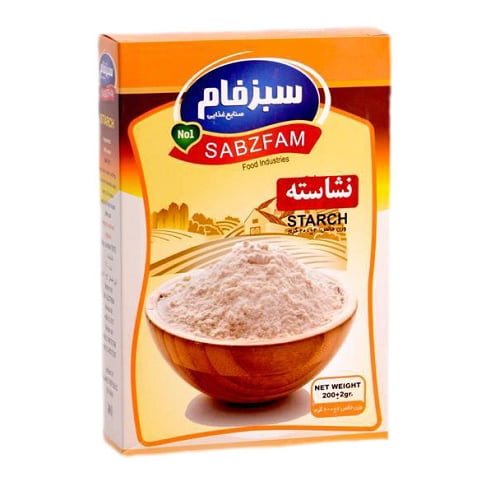 نشاسته 200g سبزفام - نشاسته 200 گرم سبزفام