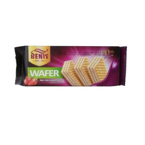 ویفر توت فرنگی 95گرم بنیس - ویفر توت فرنگی 95گرم بنیس