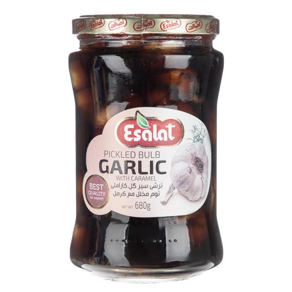 ترشی سیر گل کاراملی اصالت مقدار 680 گرم - ترشی سیر گل کاراملی اصالت مقدار 680 گرم