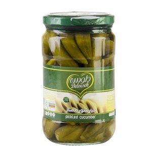 خیارشور ممتاز شیشه ای 750 گرمی دلوسه - خیارشور ممتاز شیشه ای 750 گرمی دلوسه