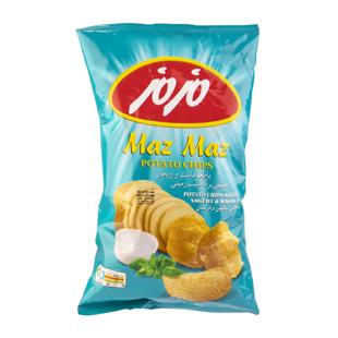 چیپس ماست ریحان متوسط 60g مزمز - چیپس ماست ریحان متوسط 60 گرمی مزمز