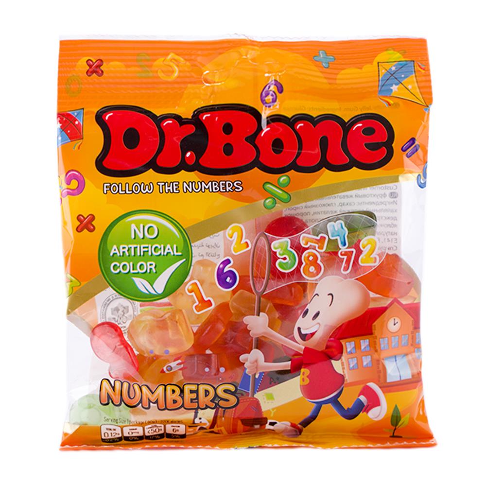 پاستیل اعداد با رنگ طبیعی دکتر بن DR.Bone - بسته پاستیل اعداد دکتر بن با رنگ طبیعی