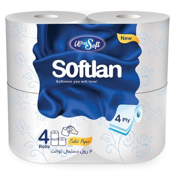 دستمال توالت سافتلن بسته 4 عددی - دستمال توالت سافتلن بسته 4 عددی