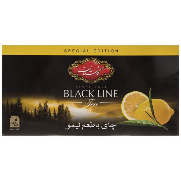 چای سیاه کیسه ای گلستان با طعم لیمو پک 25 عددی - چای سیاه کیسه ای گلستان با طعم لیمو پک 25 عددی