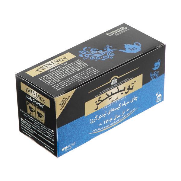 چای سیاه کیسه ای تویینینگز لیدی گری پک 25 عددی - چای سیاه کیسه ای تویینینگز لیدی گری پک 25 عددی