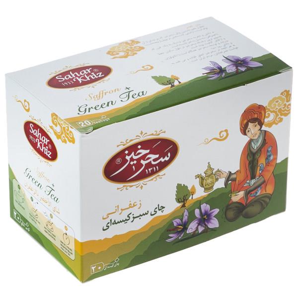 چای سبز کیسهای زعفرانی سحرخیز بسته 20 عددی - چای سبز کیسهای زعفرانی سحرخیز بسته 20 عددی
