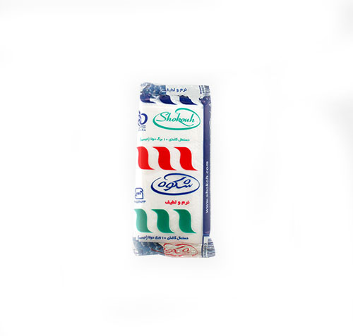 دستمال کاغذی جیبی دولایه 10 عددی شکوه - دستمال کاغذی جیبی دولایه 10 عددی شکوه