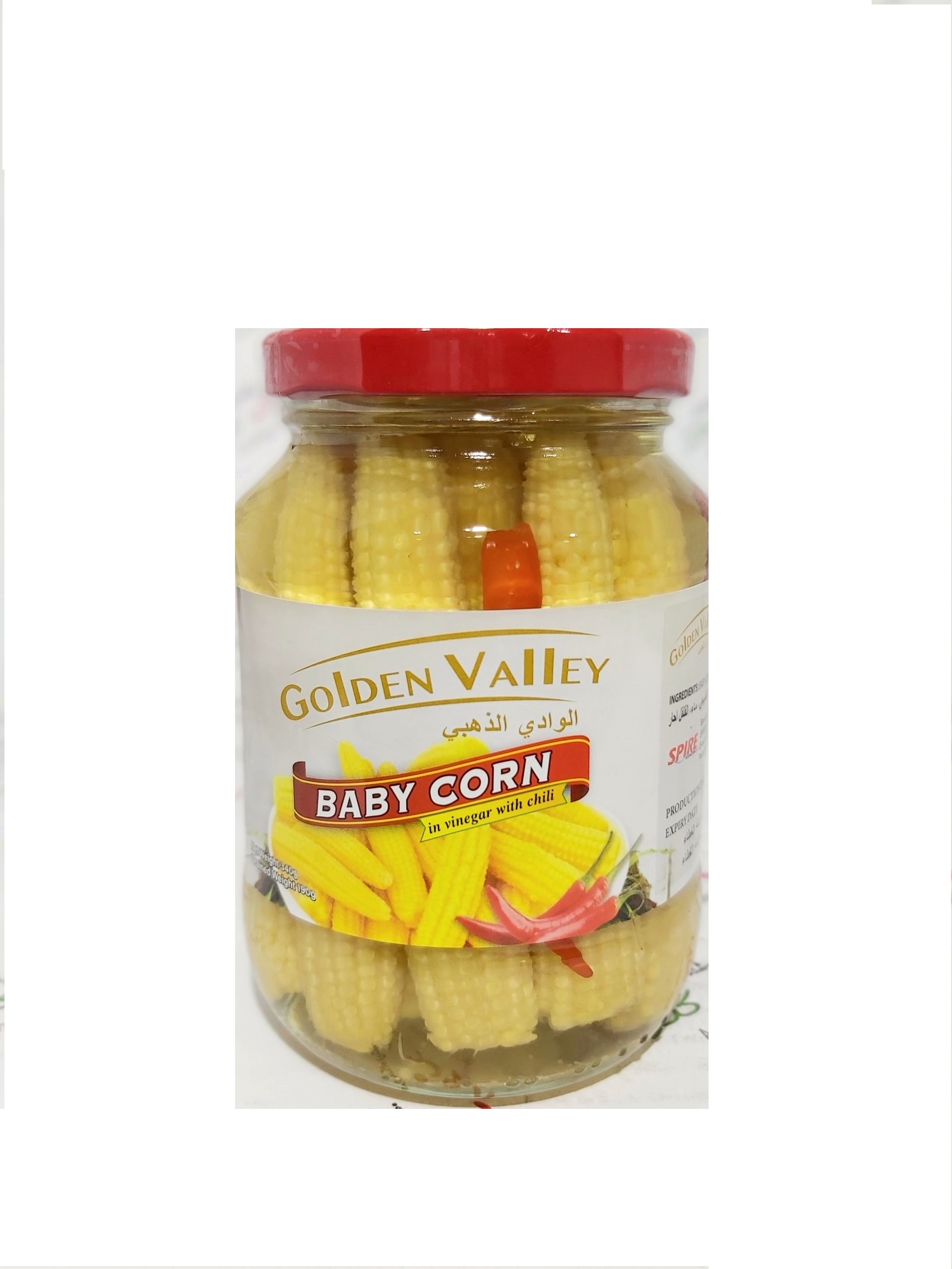 ذرت بیبی کورن فلفلی 190 گرم گلدن GOLDEN VALLEY - ذرت بیبی کورن فلفلی 190 گرم گلدن GOLDEN VALLEY