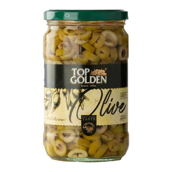 زیتون شور اسلایس شده تاپ گلدن TOP GOLDEN - زیتون شور اسلایس شده تاپ گلدن TOP GOLDEN